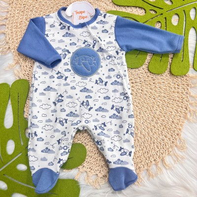 Macacão Trape Zape - Aviãozinho Azul Jeans